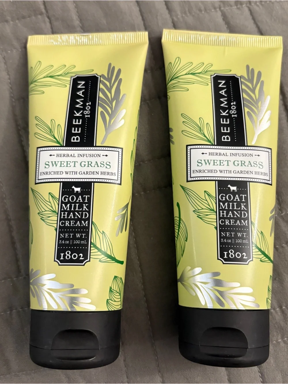 Beekman 1802 Sweet Grass Goat Milk Hand Cream Lotion 3.4oz  lot of 2